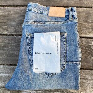 Purple Brand Designer Jeans Size 34 Style P001 Slim Fit Low Rise Slim Leg